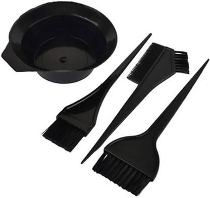Aravli Hair Dye Bowl And Brushes Set For Men And Women, Saloon Accessories, Comb Brushes Kit Set, Black, 25 Grams, Pack Of 1