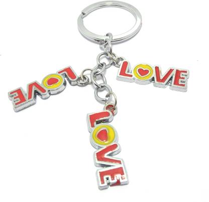 Key Era Love Heart Alphabet 3pc Key Chain