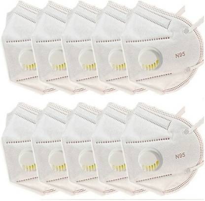 REGARDS N95 Face Masks with 6 Layers of protection, for Kids, Men and Women - Reusable Washable and Non-woven - Pack of 100 (White) Cloth Mask With Melt Blown Fabric Layer