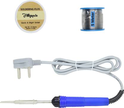 Hillgrove Electronic Repairing 3in1 Mobile Soldering Iron Equipment Tool Machine Combo Kit Set with Flux Paste and Wire 25 W Simple