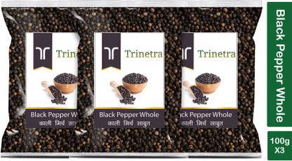Trinetra Premium Quality Kali Mirch Sabut (Black Pepper)-100gm (Pack Of 3)