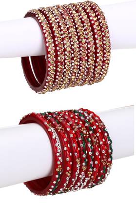Glass Beads, Crystal Enamel Bangle