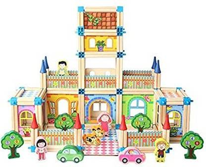 RVM Toys 268 Pcs Wooden Building Blocks Architect House Brick Building Gift for Boys and Girls