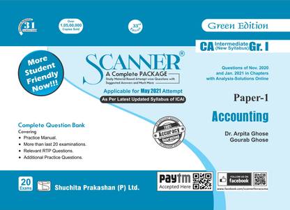 Scanner CA Inter Group I (New Syllabus) Paper-1 Accounting (Edition : 33rd) (Applicable for May 2021)