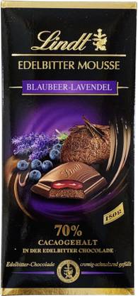 LINDT Blueberry & Lavender 70% Cacao Dark Mousse Chocolate 150 g Bars