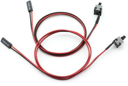 Diycart 2 PACK ATX PC Computer Motherboard Power Cable Switch On / Off / Reset Button Computer Replacement connector cable50cm length Electronic Components Electronic Hobby Kit