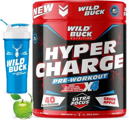 WILD BUCK Hyper Charge Pre-Workout For Massive Pump ,Non-Crash Energy Both For Men & Women Sports Drink