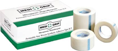 Medigrip Non Woven Paper Tape 7.5 cm X 9.1 m (Pack of 4) White First Aid Tape