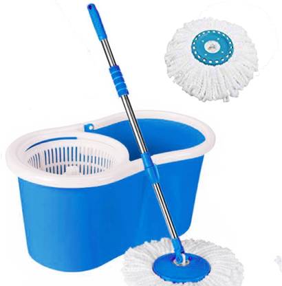 V-MOP Classic Magic Dry Bucket Mop - 360 Degree Self Spin Wringing With 1 Super Absorb Strip Mop