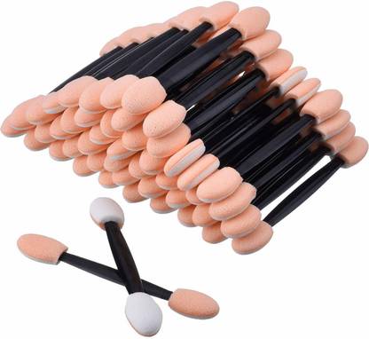 Hunky Dory Lady Makeup Double-Side Oval Shape Eye Shadow Sponge Brushes Cosmetic Beauty Tool Pack of 10