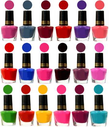 Priya Exclusive And Beautiful Glossy Shine Summer to Spring Collection Nail Polish Fantastic Color Set Combo of 18 Pc in Wholesale Price. Multicolor