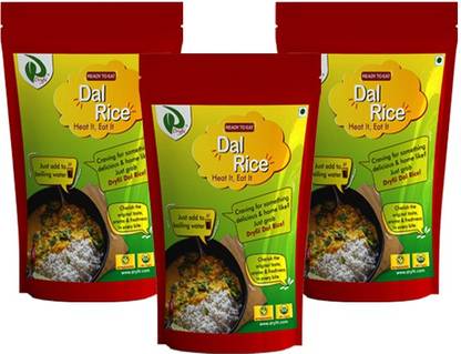Dryfii Pure Home Made Dal Rice (Chawal) Ready to Eat | Instant Food | Cooked in Mild Spices (100g Each) 300 g