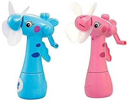 Trendz Toys Hand-Driven Portable Mini Fan with Mist Water Spray Toy for Kids