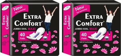 Extra Comfort Sanitary Pads for Women with Wings | Dry-net Soft & Comfortable Sanitary Napkins for Day & Night Protection -320 MM Maxi (XXXL) (Pack of 2) Sanitary Pad