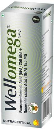 Neiss Labs Ltd Wellomega Syrup for Kids, Omega 3 EPA DHA, Pineapple Flavoured, 150ML, Pack of 2 Pineapple Flavored Syrup