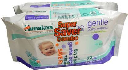 HIMALAYA Baby Wipes Combo Packet 72+72