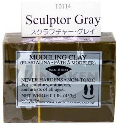 Van Aken Plastalina Modeling Clay Sculptor Gray 1 Lb. Bar