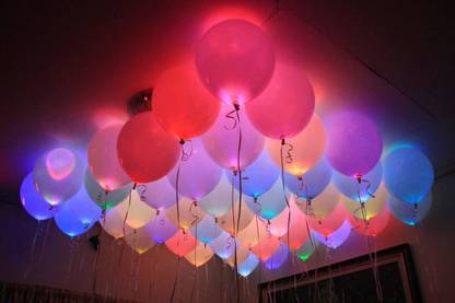 Skylofts Solid Set of 25 LED Balloons for Party Diwali Christmas New Years Celebrations/ Baby Shower Decorations LED Balloons/ Balloons for Birthday Balloons for Decoration Bubble Balloon