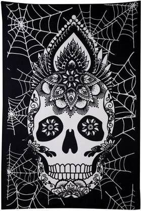 FAB ART Tapestries Hippie Mandala Print Monter Design Black And White color Throw Indian Bohemian Bedspread Wall Hanging Tapestry Single Twin Wall Decor Mandala Tapestry