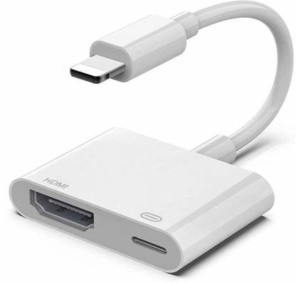 microware HDMI Cable 2 m Compatible with to HDMI Adapter Cable, 2 in 1 Digital AV Connector,1080p HD TV Connector Cable Compatible with 8 7 , , to TV Projector Monitor