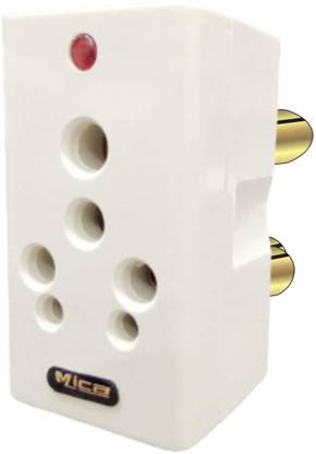 Mica 3 Pin Multi Plug 16 amp. With Indicator Qty - 1 (Ivory) Three Pin Plug