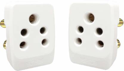 Mica 3 Pin Multi Plug 6 amp. BOY Polycarbonate Qty - 2 (White) Three Pin Plug