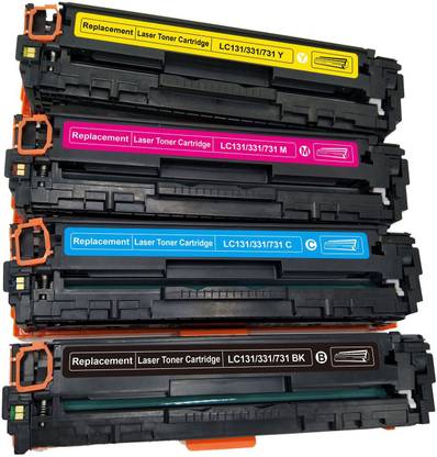 FINEJET Toner Cartridge Complete Set for Laser LBP7110Cw, Laser Shot LBP7100Cn, imageCLASS MF8210CN, MF8280Cw Black + Tri Color Combo Pack Ink Cartridge