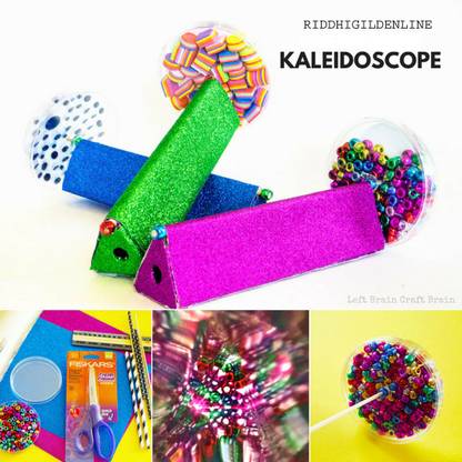 Riddhi Golden Line kaleidoscope making kit educational toy for learning science project making kit photo science- Multi color