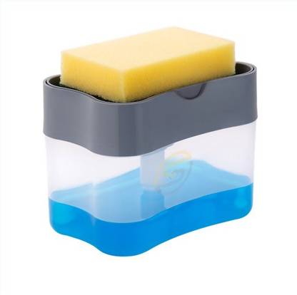 Saket 2 IN 1 SOAP PUMP DISPENSER AND SPONGE HOLDER 400 ml Liquid Dispenser
