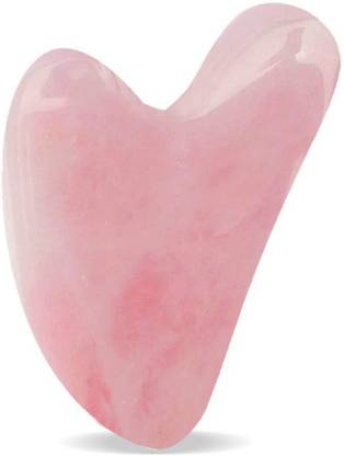 jaderoller Rose Quartz Gua Sha Rose Quartz Gua Sha Green Jade Gua Sha Scraping Massage Tool Hand Made Jade Guasha Board, Tools for Graston SPA Acupuncture Therapy Trigger Point Treatment on Face Arm Foot Small Triangle Shape Massager Massager