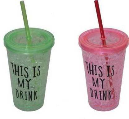 SAVORADE new crack design attractive look juice drink shake mug WITH LID AND STRAW Plastic Tumbler