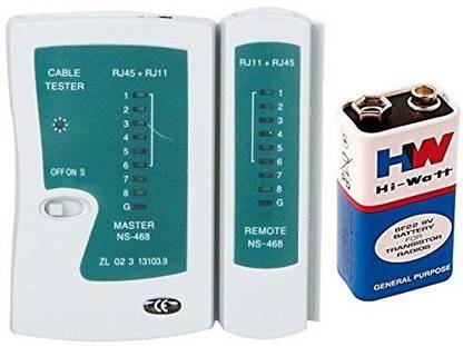 ATEKT RJ11 RJ45 Network LAN Cable Tester battery 9 volt pack of 1 Network Interface Card