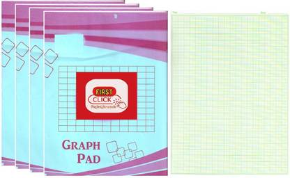First Click GRAPH ONE SIDE RULE 100 SHEETS A4 78 gsm Graph Paper