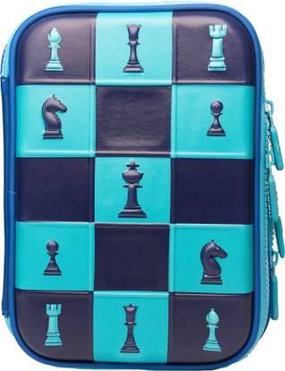OFSIGN MultiPurpose Double Compartment Pencil Cases Large Capacity Dual Zipper Pencil Pouch Chess Game Art EVA Pencil Box