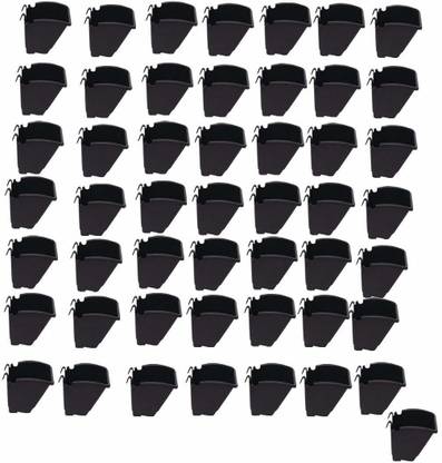 4K Agro Vertical Wall Hanging Garden Pots (Black) - 50 Pots Plant Container Set