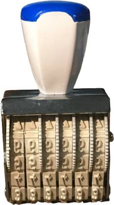 SAMRAT ARTS 6 Digit Stamp / 6 Number Stamp ( including additional font kg, %, - q ,\ , no , rupees logo, =) Rubber Stamp