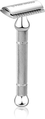 Pink Woolf Double Edge Safety Razor, Close Comb (CHROME), Smooth Shave with Shaving Cream, Men & Women