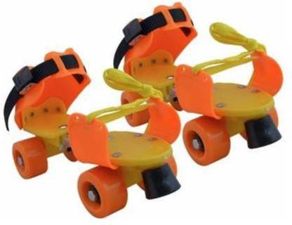 NAVRANGI Quad RollerSkates with front break adjustable size for kids age 5-12 years Quad Roller Skates - Size 5-12 UK (Orange & Yellow) Quad Roller Skates - Size 5-12 UK (Orange) Quad Roller Skates - Size 5-12 UK