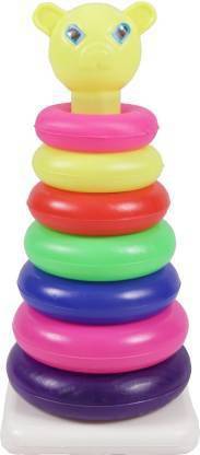 jmv 7 ring toys teddy rings New Born Rock-a-stack Toddler Stack-7 color Ring Sets