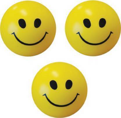 FLYmart Smiley Face Squeeze Stress relief Ball | Soft ball Stress Relieve Squeeze Balls Yellow |Toy for Kids and Adults for Stress Relief and Playing ( pack of 3 ) - 7 CM  - 7 cm