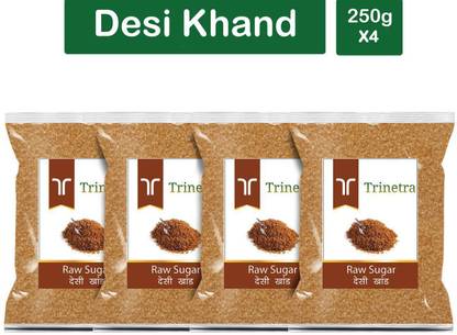 Trinetra Best Quality Desi Khand (Raw Sugar)-250gm (Pack Of 4) Sugar