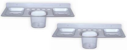 SSS - 4in1 (Soap case/Set of 2 pcs) Acrylic Toothbrush Holder