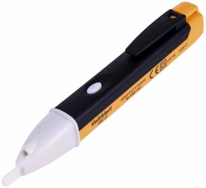 Vck Voltage Tester 90~1000V AC Electric Voltage Power Detector Alert Sensor Tester LED Light Non-Contact Pen (Yellow) Analog Voltage Tester