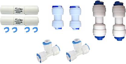 PBROS Combo Set Included with 2 Pcs FR-450,2 Pcs 1/4" Tee, 2 Pcs 1/4"- 1/4"-Straight Connector and 2 Pcs 1/4" x 3/8" Straight Connector Solid Filter Cartridge