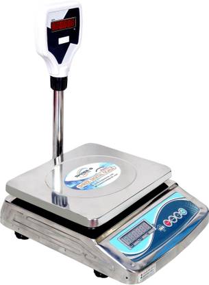 Shree-G 30 Kg Capacity Weighing Machine pan size 10 x 12 inches With Pole Display Weighing Scale