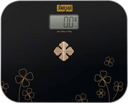 Sansui Battery-free Digital Bathroom Scale (Black, 150 kg), Personal Human Body Weighing Scale