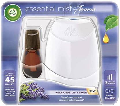 Airwick Lavender Aroma Oil Essential Mist Automatic Fragrance Mist Diffuser Kit (Machine + Relaxing Lavender refill - 20 ml)