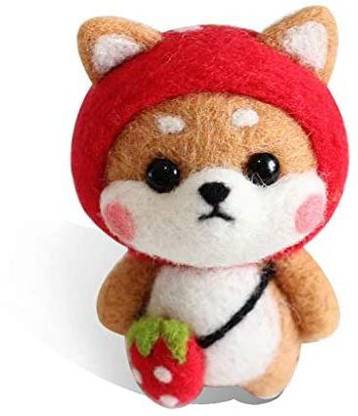 YXQSED Needle Felting Kit Felt Animals Wool Felting DIY Kit with Tools-Strawberry Shiba Inu Dog