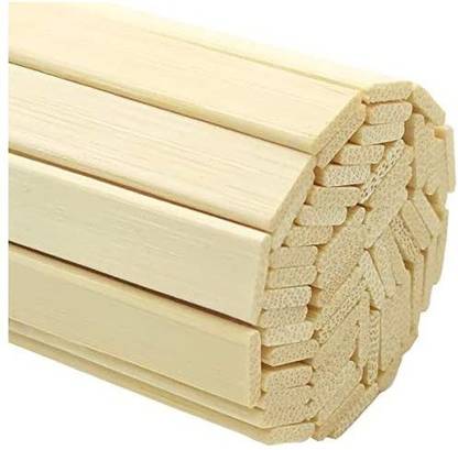 Worown 60 pcs 11.8 Inch Strong Natural Bamboo Sticks, Wooden Craft Sticks, Extra Long Sticks, Wood Strips for Craft Projects, 3/