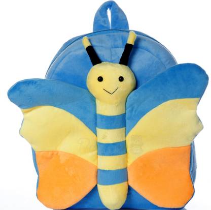 BeeWee - Butterfly Plush Soft Bag Backpack Stuff Toys School Picnic for Toddler Babies Kids 2 to 6 Years Boys and Girls 30 Cms School Bag